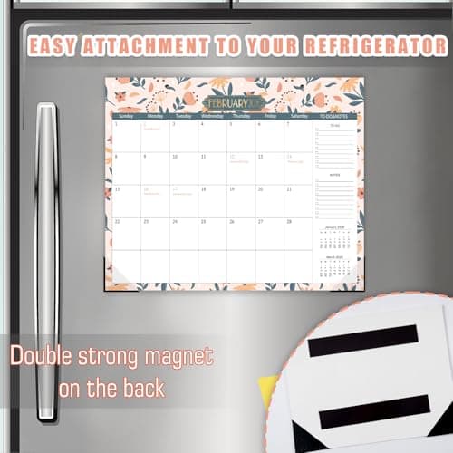 GuassLee Aesthetic Magnetic Calendar 2026-2027, Magnetic Planner for Fridge 14"x11.5", Runs from Jan. 2026 to Jun. 2027, 18 Monthly Refrigerator Calendar Planner for Easy Planning and Organizing 5