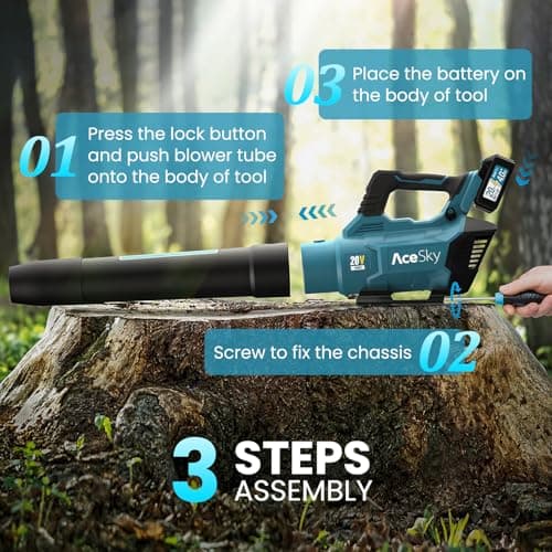 Leaf Blower Cordless, 580CFM/160MPH & 3 Speed Levels, Electric Cordless Leaf Blower with 2 * 4.0Ah Battery Powered, Blowers for Lawn Care, Blower with Extension Nozzle 9