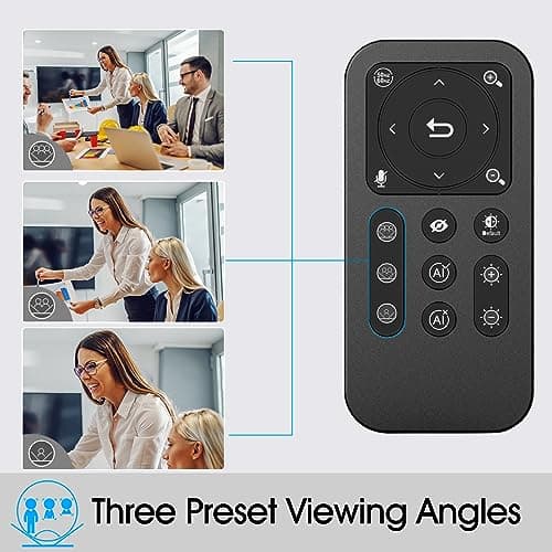 Angetube 4K Webcam with AI Tracking,Remote Control 4K Web Camera/10X Digital Zoom 1080P 60fps Web cam with USB 3.0 HDR/Dual Noise Cancelling Microphones for Video Calls/Meetings/Streaming/Skype/Zoom 6