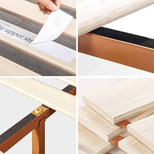 Zinus Alexia Wood Platform Bed Frame with headboard, Solid Wood Foundation with Wood Slat Support, No Box Spring Needed, Easy Assembly, Rustic Pine, Full 10