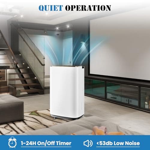Sweetcrispy 4,500 Sq. Ft. Dehumidifier for Basement, 50 Pints Dehumidifiers for Home with Drain Hose, 1.58 Gallon Water Tank Portable Quiet Moisture Remover, Ideal for Whole House, Bedroom & Bathroom 6