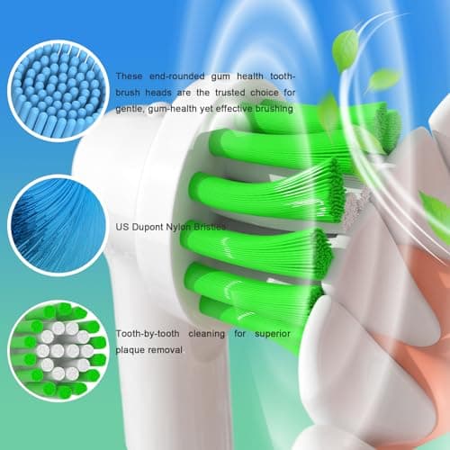 Wetqaip Replacement Toothbrush Heads Compatible with Oral-B Braun Pro 1000 500 1500 Genius X Electric Toothbrush Replacement Heads, 8 Sensitive+8 Precision+16 Cover Caps-White 7