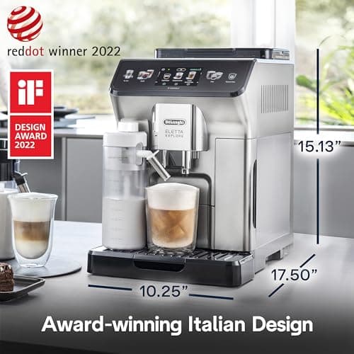 De'Longhi Eletta Explore Espresso Machine with Cold Brew, Hot & Cold Milk Frother - 50+ Recipes, Built in Grinder, User Profiles, Smartphone Compatible with Bean Adapt Technology for Ideal Extraction 9
