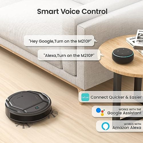 Lefant Robot Vacuum Cleaner M210 Pro,Slim,Quiet,2200Pa Suction,120 Min Self-Charging Robotic Vacuums, Freemove 3.0,WiFi/APP/Alexa,6 Cleaning Modes Ideal for Hard Floors Pet Hair Low Carpet,Black 8