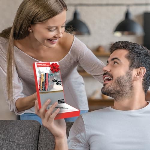 Artori Design Book Ends to Hold Books Heavy Duty - Hidden Metal Bookends for Shelves Desk or countertop - Bookend Book Holder for Home Decorative - Gift for Book Lovers and Home Décor (Book&Hero) 9