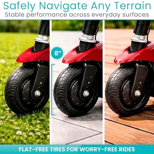 Vive 3 Wheel Mobility Scooter - Electric Powered Mobile Wheelchair Device for Adults - Folding, Collapsible and Compact for Travel - Long Range Power Extended Battery with Charger and Basket Included 6