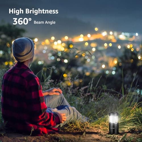 Lepro LED Lanterns Battery Powered, Camping Essentials, IPX4 Water Resistant, Outdoor Portable Lights for Emergency, Hurricane, Storms and Outages, 4 Pack 5