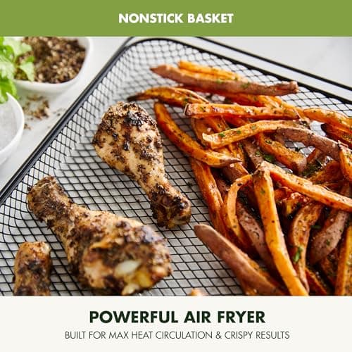 GreenPan Bistro Stainless Steel 9-in-1 Air Fry Oven, Nonstick Baking Pan, Stainless Steel Rack, and Basket, Fast Heating, Multifunction Presets, Cool-Touch Handle, PFAS-Free, Easy Cleanup Crumb Tray 7