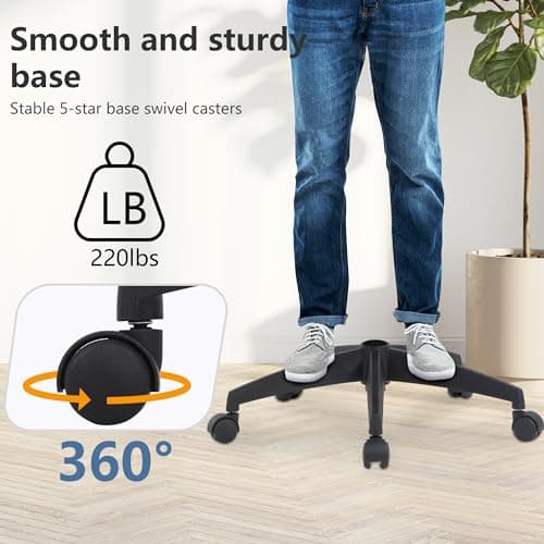 PayLessHere Ergonomic Drafting Chair Tall Office Chair High Adjustable Standing Desk Chair with Lumbar Support Mesh Back Footrest Flip-Up Arms for Office Computer Desk Standing Desk (Black) 6