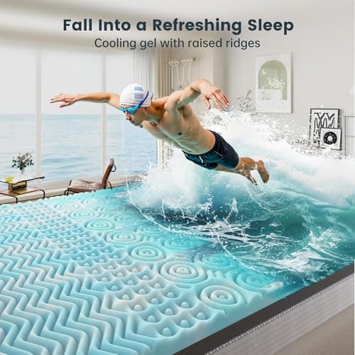 EnHomee 3 Inch Twin Mattress Topper, 7-Zone Memory Foam Mattress Topper with Cooling Gel, CertiPUR-US Certified for Pressure Relief & Enhanced Sleep Comfort 7