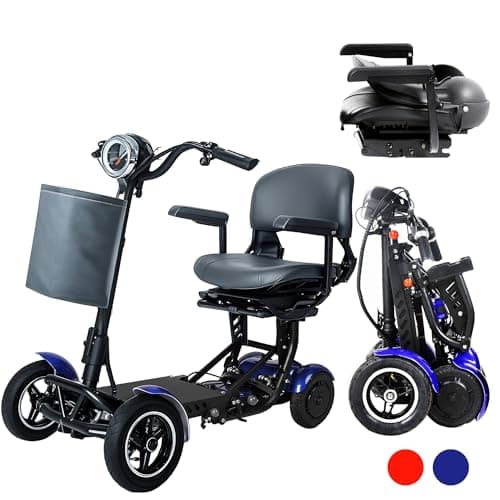 Mobility Scooter for Seniors & Adults – Lightweight Folding 4-Wheel Electric Scooter with Basket, 500W Dual Motor, 11MPH, 30-Mile Range, 3-Speed Modes, Compact Foldable Mobiltiy Scooters