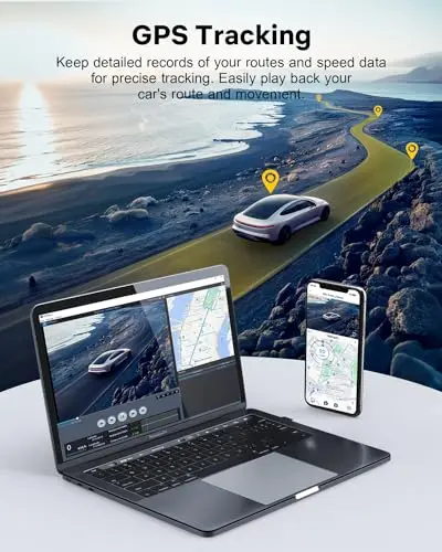 GKU Dash Cam Front and Rear, 3.18'' Touchscreen, 4K+1080P Dashcam, Built-in GPS, 5.8GHz WiFi Dash Camera for Cars with 24H Parking Monitor, Night Vision, WDR, Supports 512GB Max 6