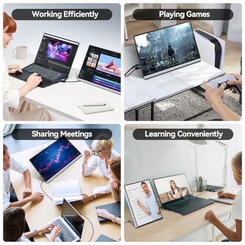 Intehill 14" Portable Monitor 2.5K, 2560x1600 Portable Screen for Laptop, 16:10 Travel Monitor with Tempered Glass, 100% sRGB HDMI Portable Display, Mobile External Display with Stand & Speaker, Q14ZA 8