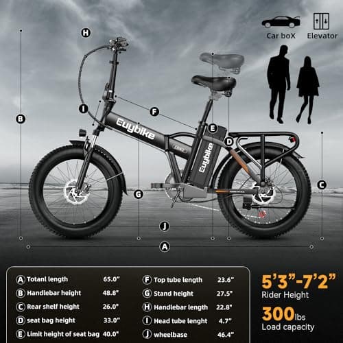 1000W Folding Electric Bike, 48V 20AH Large Removable Battery E Bike, 30+MPH, 80 Miles Max Range, 20" Fat Tire Electric Bicycle for Adults, Adult Electric Bicycles for Commute Beach Snow,Matte White 8