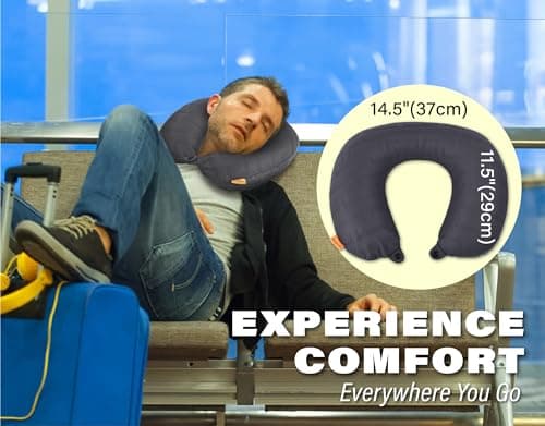 TREKOLOGY Inflatable Neck Pillow for Traveling - Inflatable Travel Pillow for Airplanes - Neck Air Pillow, Blow Up Travel Pillows for Neck Support 7