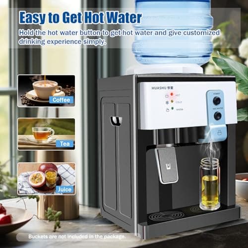 ERAAND Top Loading Countertop Water Cooler Dispenser,Hot & Cold Water Dispenser Hold 1.1-4.9gal Water Bottles for Home Office Dormitory Use 5