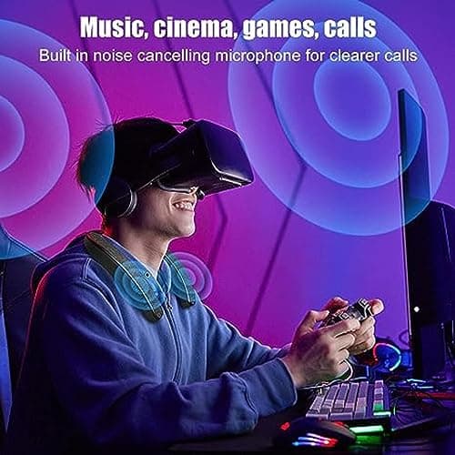 VANPEUSO Neck Speaker, Bluetooth 5.3 Built-in mic, Wearable Neckband Speakers 3D Stereo Surround Sound (Black) 6