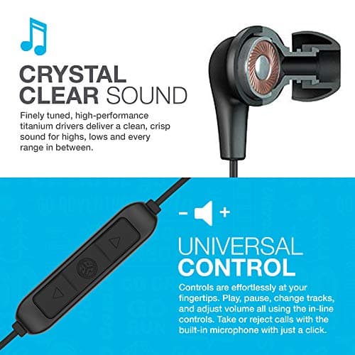 JLab JBuds Pro Bluetooth Wireless Signature Earbuds, Teal, Titanium 10mm Drivers, 10-Hour Battery Life, Music Controls, Noise Isolation, Bluetooth 4.1 Extra Gel Tips and Cush Fins 5