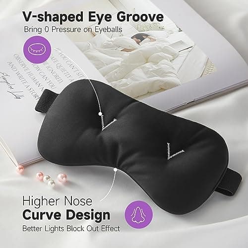 Umisleep Weighted Eye Mask - 0.5 lb, Cooling Blackout Sleep Mask Women & Men Eye Pillow Cover for Sleeping with Glass Beads, Heavy Blindfold Migraine Headache Sinus Pain Relief Puffiness 5
