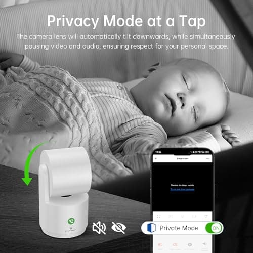 SYMYNELEC 5GHz Security Camera Indoor: 2K Baby Monitor with Phone App - Pet Camera with Speaker for Dog/Cat Owners - AI Motion Detection One-Touch Call Auto Tracking IR Night Vision TF/Cloud Storage 8