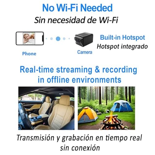 W-A2 2K Mini Wireless Security Camera with Hotspot, Color Night Vision, Long Standby Time, Motion Detection, Cloud Storage (W-A2) 7