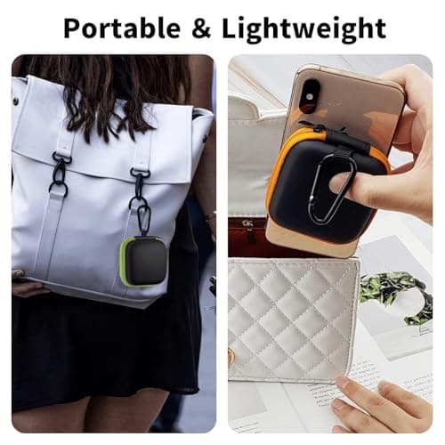 MOLOVA Earbud Case Portable EVA Carrying Case Storage Bag Cell Phone Accessories Organizer with Carabiner for Wired/Wireless Headphones, SD Memory Card, Camera Chips(Square, 5 Pack) 5