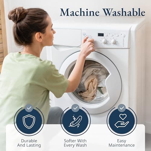 LANE LINEN 100% Organic Cotton Fitted Sheet Queen, Fully Elasticized French Reinforsed Seams Soft & Comfy Snug Fit Eco Friendly Queen Size Fitted Sheet only (Pillowcases Included)- Sepia Rose 8