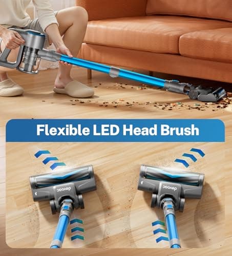 DEVOAC Cordless Vacuum Cleaner, Ultra-Lightweight Stick Vacuum, 2200mAh Battery Up to 40mins Runtime, 6 in 1 Powerful Handheld Vacuum for Home Hard Floor Carpet Pet Hair (Sea Blue) 9