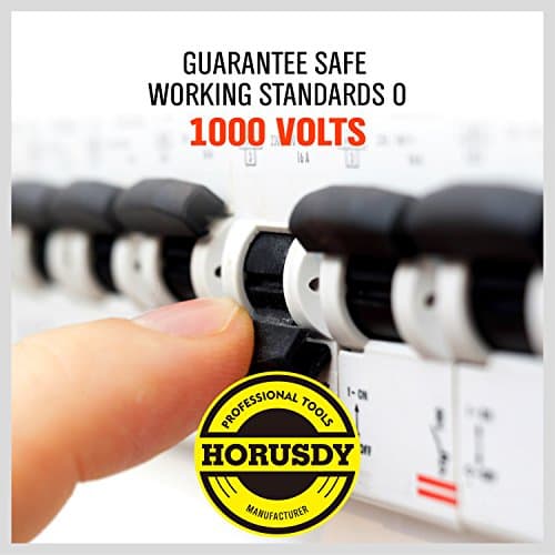 HORUSDY 6-Piece 1000V Insulated Precision Screwdriver Set, Magnetic Tip CR-V Electrician Tools with Cushion Grip TPR Handle for Electrical Applications 9
