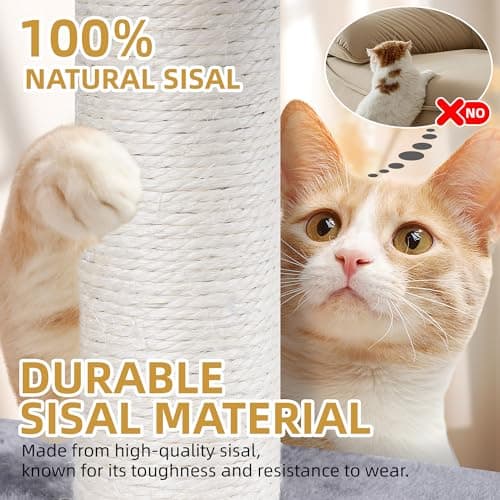 Xin Three Layer Cat Tree with Cat Condo and Two Hammocks,Grey 8