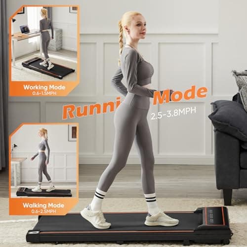 Sweetcrispy Compact Armless Treadmill for Small Spaces, Quiet Under-Desk Walking Pad, Slim & Portable Design for Home Office Workouts, Easy to Store, Ideal for Apartments and Work-from-Home Fitness 5