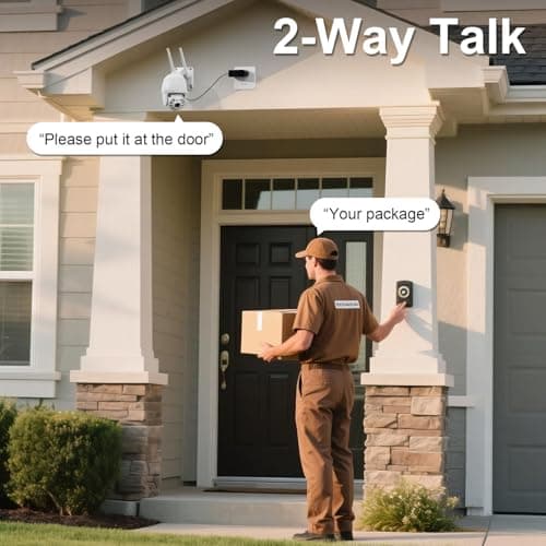 Plug-in Cameras for Home Security 4MP HD, Hosafe WiFi Security Cameras Wireless Outdoor, Outdoor Camera Wireless, Motion Detection, Pan Tilt Auto Tracking, Two Way Audio, Color Night Vision, IP66 8