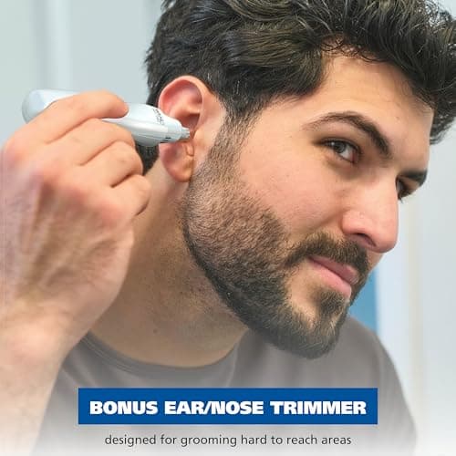 Wahl Groomsman Rechargeable Beard Trimmer kit for Mustaches, Nose Hair, and Light Detailing and Grooming with Bonus Wet/Dry Battery Nose Trimmer – Model 5622v 7