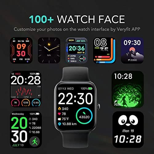 SKG Smart Watch, Fitness Tracker with 5ATM Swimming Waterproof, Health Monitor for Heart Rate, Blood Oxygen, Sleep, 1.7'' Touch Screen Bluetooth Smartwatch Fitness Watch for Android-iPhone iOS, V7 7