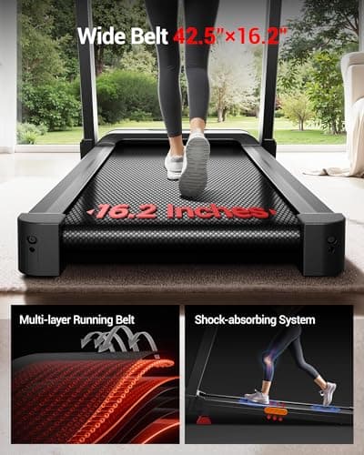 UMAY Treadmill for Home with 20% Manual Incline, 400 lb Capacity - 8.7MPH Compact Folding Treadmill /3.5HP Motor, 42.5" Running Pad & Shock Absorption for Running/Walking 5