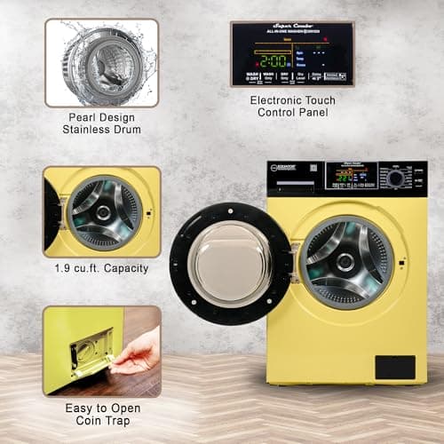 Equator All-In-One VENTED/VENTLESS Washer-Dryer 1.9cf/18lb 1400RPM 110V (Yellow/Black) 5