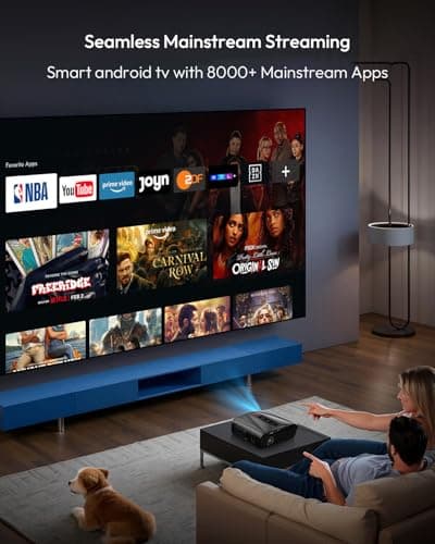 Daylight Projector 2300 ANSI Ultra HD 4K HDR10+ Daytime Smart Projector with Tof Autofocus Short Throw Home Theater Projector with Wifi Bluetooth Android TV LAN for Bright Room Gaming Outdoor Movie 7