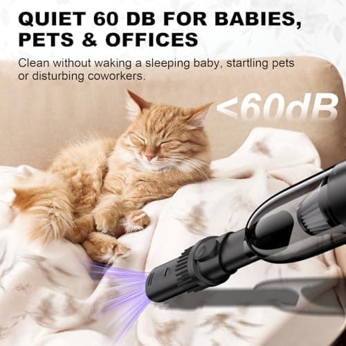 4-in-1 Mini Vacuum Cleaner, Small Hand Held Vacuum Cordless, Strong Suction, Duck Compact Vacuums Ultra-Quiet, 0.85 lb for Car,Desk,Drawer,Home, Air Duster/Inflator/Pump, USB Rechargeable, Seen on TV 5