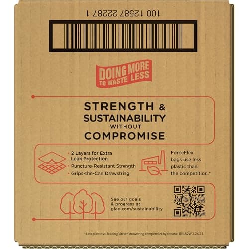 Glad® ForceFlex Tall Kitchen Drawstring Trash Bags, 13 Gallon, Unscented, 120 Count. 7
