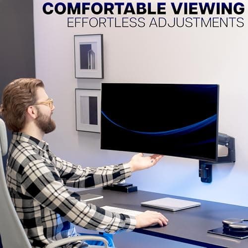 VIVO Premium Ultrawide Monitor Counterbalance Wall Mount for up to 49 inch Screens, Holds 44 lbs, Full Motion, Max VESA 100x100, Black, MOUNT-V101V 7