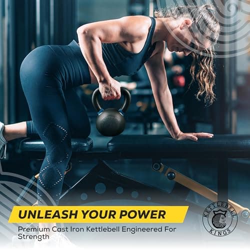 Kettlebell Kings Powder Coated Kettlebell, 12KG, Cast Iron, Black, Weight Training, Resistance Training 6