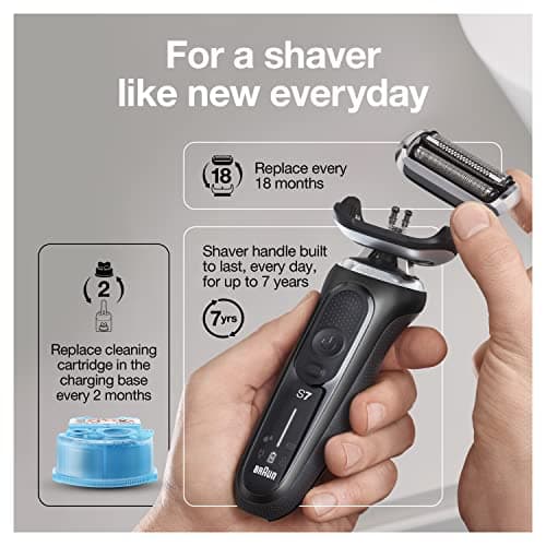 Braun Series 7 7085cc Flex Rechargeable Wet & Dry Men's Electric Shaver with Clean & Charge Station, Stubble & Beard Trimmer 11