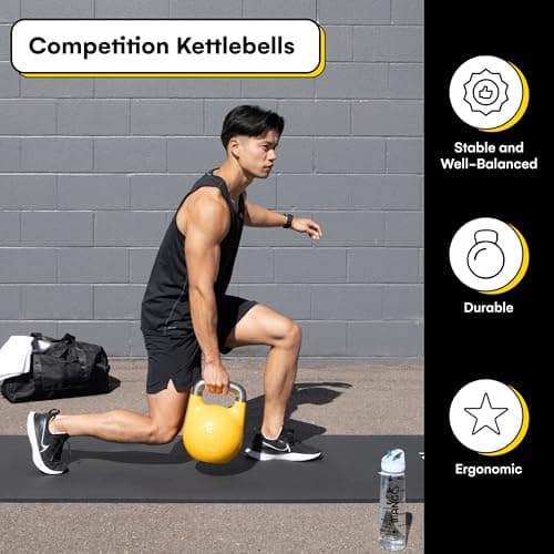 Kettlebell Kings Competition Kettlebells Weight - 33mm handle - 8 KG - Hand weights Workout Gym Equipment and Strength training sets for Women and Men - Weights set for Home Gym - 4-32KG 5