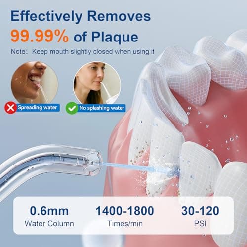 GOLDANT 2026 New Portable Water Flosser for Teeth, 4 Modes & 4 Intensity Levels, Mini Small Design with Exquisite Travel Case, Removable Tank, IPX7 Waterproof, Cordless Dental Oral Irrigator (Black) 6