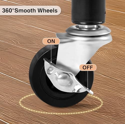 MISSLO Heavy Duty Clothing Racks for Hanging Clothes Rack Double Rod Garment Rack Rolling Closet Wardrobe Rack on Wheels, Metal, Adjustable, Black 5