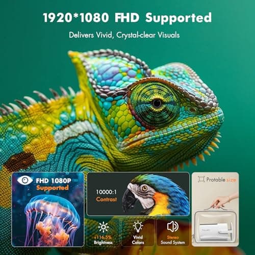 Tecaki Projector, Home Use, Android TV and APP Compatible, 270° Rotation, Ceiling Projection, Automatic Keystone Correction, Bluetooth 5.2 Electric Focus K8 (4 ONLY, Bluetooth and WIFI ) 6