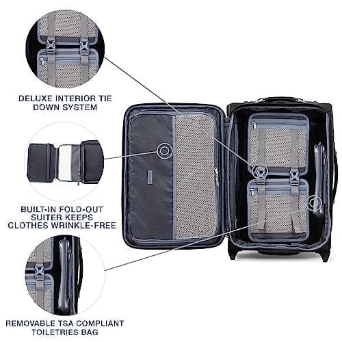 Travelpro Platinum Elite Softside Expandable Carry on Luggage, 2 Wheel Upright Suitcase, USB Port, Men and Women, Shadow Black, Carry On 22-Inch 5