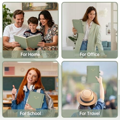 EMSHOI Academic Planner 2026-2027, Weekly and Monthly Calendar (July 2026 - June 2027), School Student Teacher Agenda Book, 100GSM Paper, PVC Cover, Colorful Tabs, A5 (6.38" x 8.35"), Light Green 7