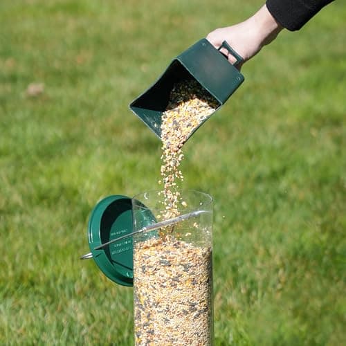 Droll Yankees Squirrel Proof Bird Feeders for Outdoors - YF-M - Flipper, Collapsible Perches, 5-Pound Seed Capacity, Green 13
