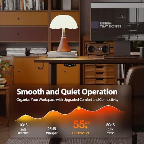 Agilestic Electric Standing Desk, 48 x 24 Inches Height Adjustable Desk, Sit Stand up Desk for Work Office Home, Ergonomic Rising Computer Table with Memory Preset, Dark Walnut 6